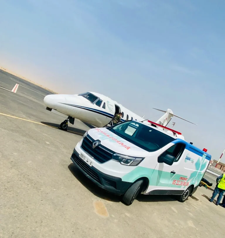 Rapatriement sanitaire Maroc France par avion médicalisé et ambulance par Omnidoc Santé