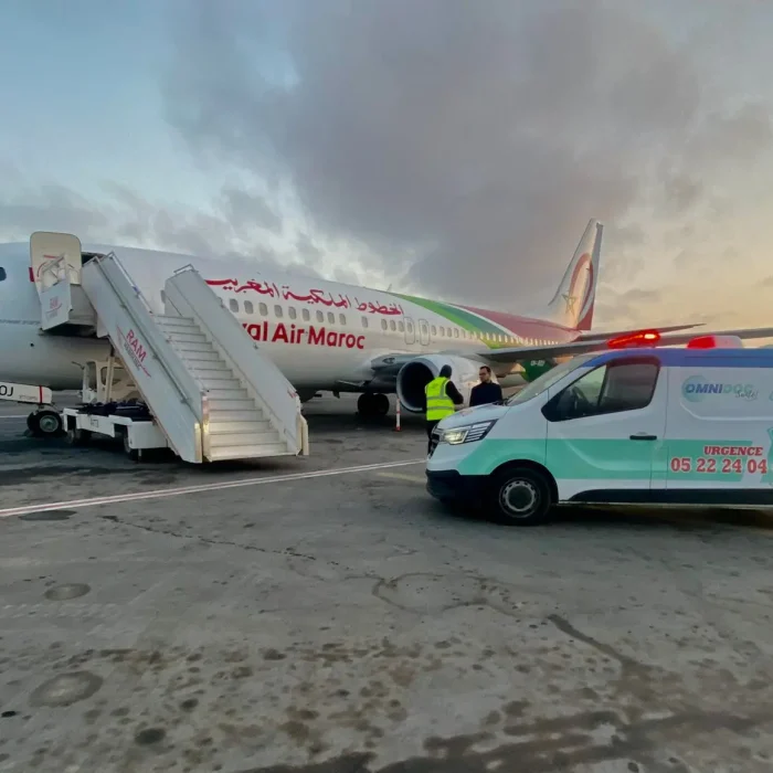 Rapatriement sanitaire Maroc France avec Royal Air Maroc et ambulance médicalisée Omnidoc Santé