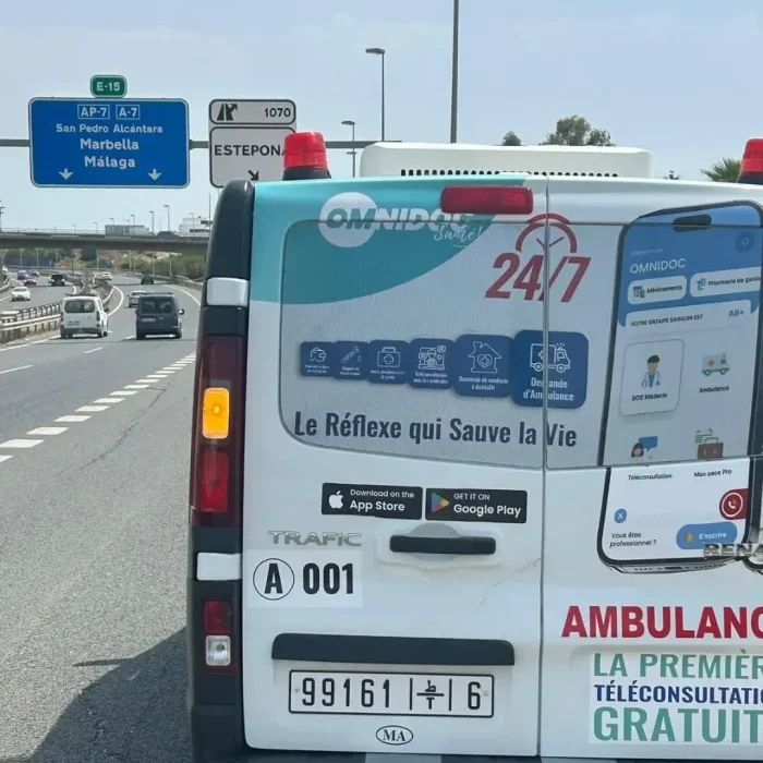 Rapatriement sanitaire terrestre Casablanca Marbella en ambulance avec Omnidoc Santé